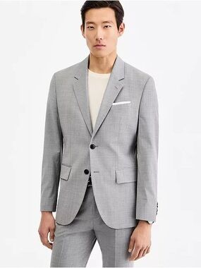 Boss Hugo Boss Light Gray 2 Button Suit Jacket Slim Fit 42R Otso Simo Blazer